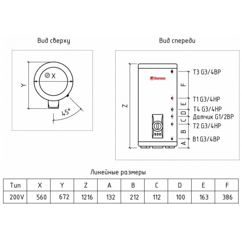 Водонагреватель Thermex IRP 200 V (COMBI) PRO