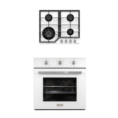 Комплект встраиваемой техники ZorG Technology BE4 white + варочная панель ZorG Technology BP6 FDW white