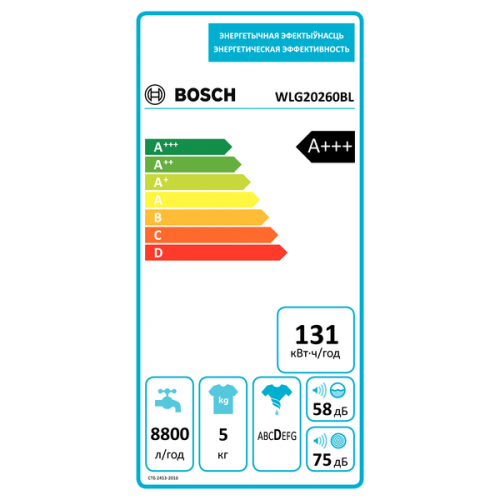 Стиральная машина Bosch WLG20260BL