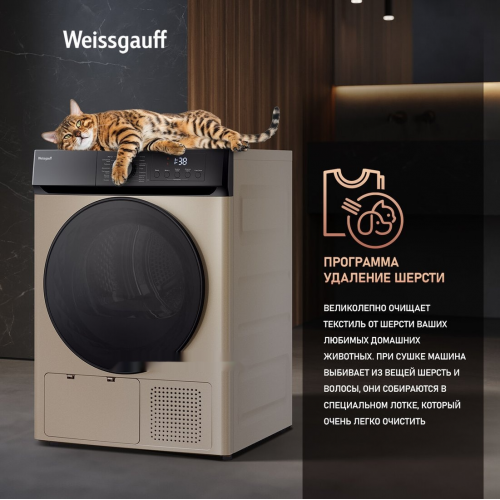 Сушильная машина Weissgauff WD 6010 Heat Pump Champagne