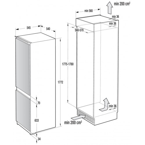 Холодильник с морозильником Gorenje NRKI4182E1