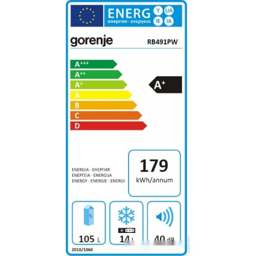 Однокамерный холодильник Gorenje RB491PW