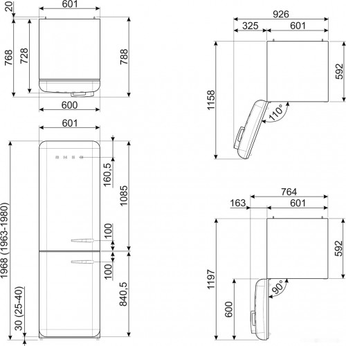 Холодильник Smeg FAB32LPB5