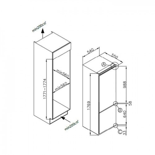 Встраиваемый холодильник Maunfeld MBF177SWGR Inverter