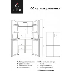 Четырёхдверный холодильник LEX LCD450BlXOrID