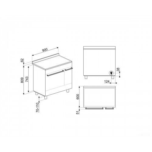 Плита Smeg C92IPBL9-1