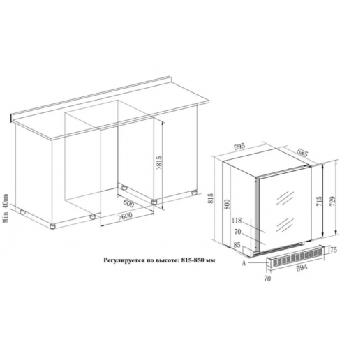 Винный шкаф Temptech OX60DRW-24