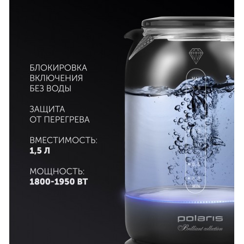 Электрический чайник Polaris PWK 1753CGL (черный)