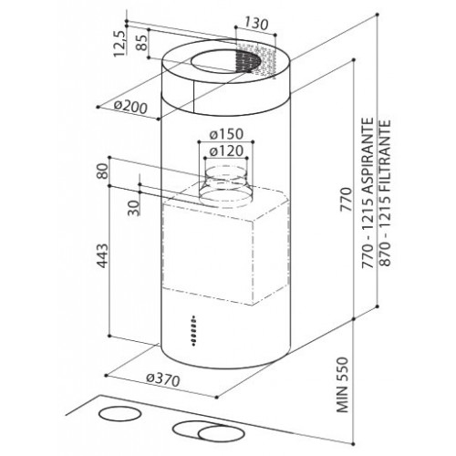 Вытяжка Faber CYLINDRA IS./4 EV8 X A37