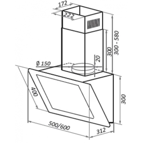 Вытяжка HOMSair Elf Push 60 Glass (белый)
