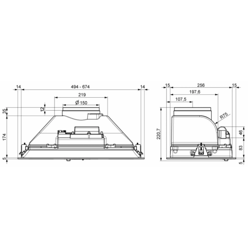Вытяжка Elikor Врезной блок CASPER 52Н-450-П3Д нерж