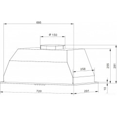 Вытяжка Weissgauff BOX 1200-72 BL