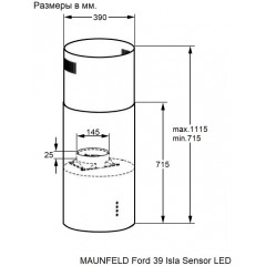 Вытяжка Maunfeld Ford 39 Isla Sensor LED Black