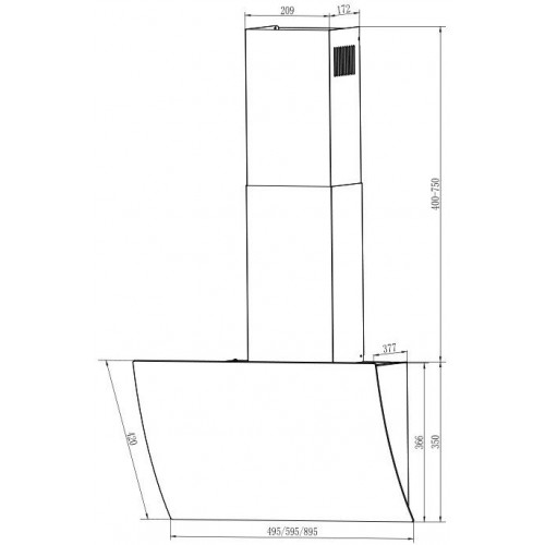 Вытяжка Elikor Wave 60 WH 243080 (белый)