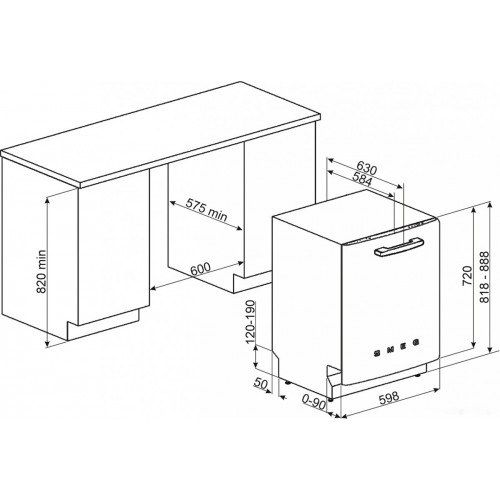 Посудомоечная машина Smeg STFABWH3