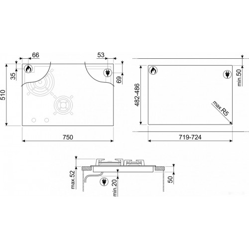 Варочная панель Smeg PM3743D
