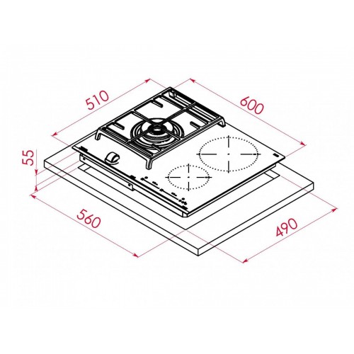Варочная панель Teka Hybrid JZC 63312 ABN Black 112570149