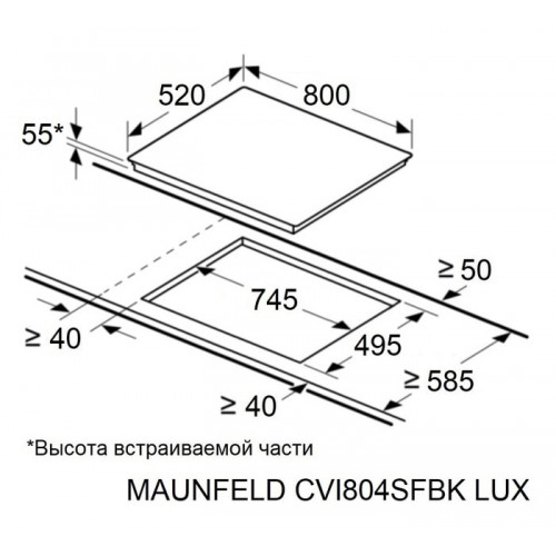 Варочная панель Maunfeld CVI804SFBK LUX