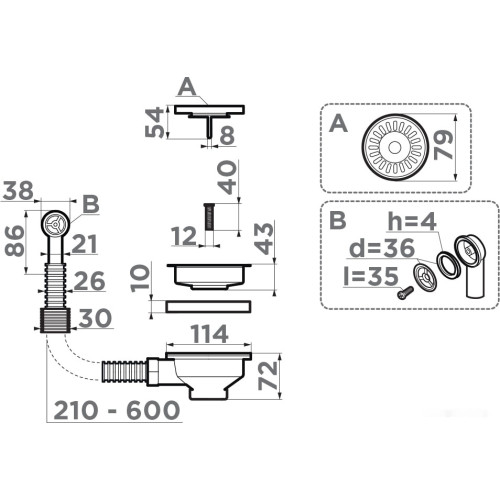 Сифон Omoikiri D-01 AB 4996529