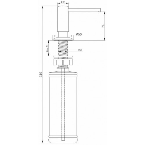 Дозатор для моющего средства Paulmark Decus D004-GB (глянцевый черный)