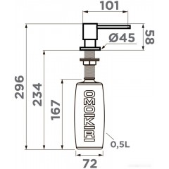 Дозатор для жидкого мыла Omoikiri OM-03 LG (светлое золото)
