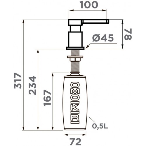 Дозатор для жидкого мыла Omoikiri OM-05 GB (графит)