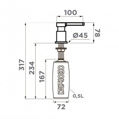 Дозатор для жидкого мыла Omoikiri OM-05 GM (воронен. стать)