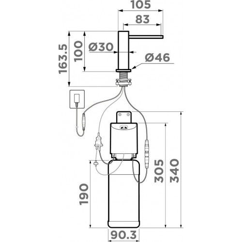 Дозатор для моющего средства Omoikiri OM-09-GM SENSOR (вороненая сталь)