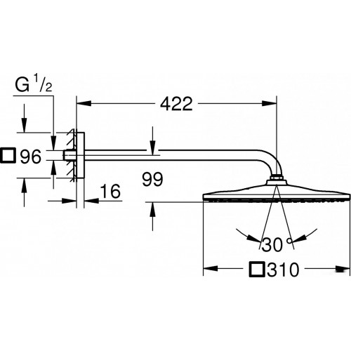 Верхний душ Grohe Rainshower 310 Mono 26563000