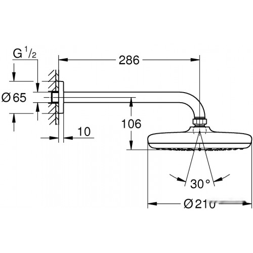 Верхний душ Grohe Tempesta 210 26411000
