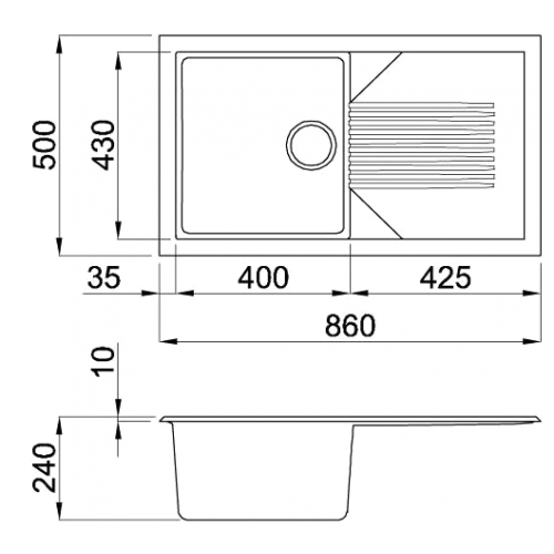 Кухонная мойка Elleci Tekno 400 V96 White