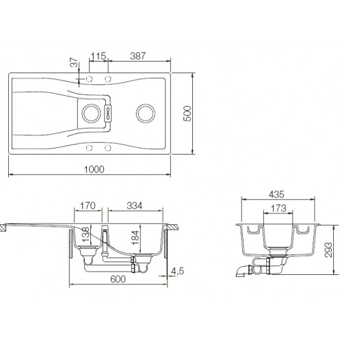 Кухонная мойка Schock Waterfall 60D (D-150) серебристый камень