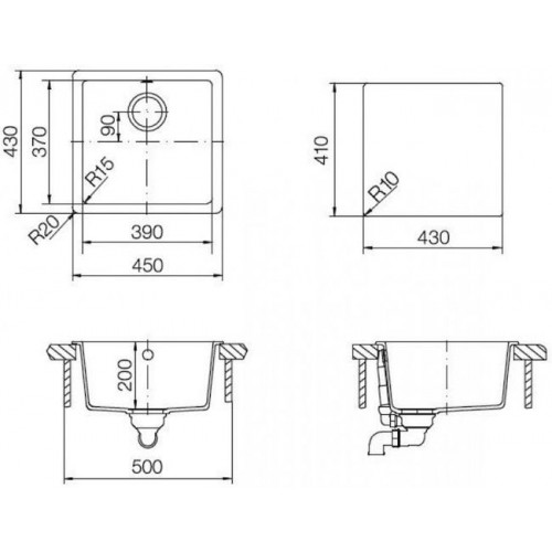 Кухонная мойка Schock Quadro 50 (N-100S) мокка