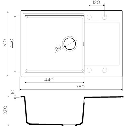 Кухонная мойка Omoikiri Daisen 78-LB-BL черный