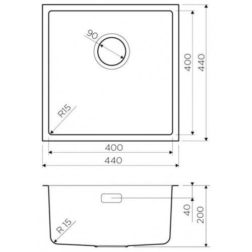 Кухонная мойка Omoikiri Tadzava 44-U/I-IN Quadro (нержавеющая сталь)