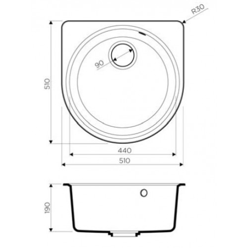 Кухонная мойка Omoikiri Akegata 51-BL черный