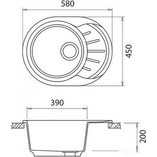 Кухонная мойка GranFest Rondo GF-R580L (белый)