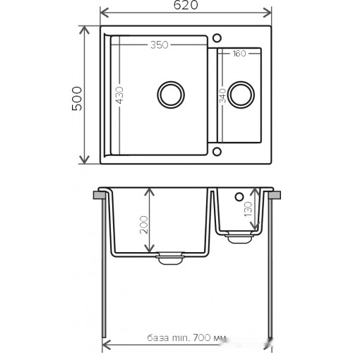Кухонная мойка Polygran Brig-620 (песочный 302)