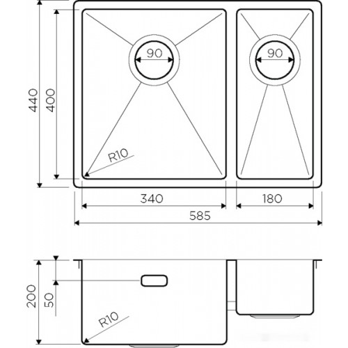 Кухонная мойка Omoikiri Taki 58-2-U/IF IN-L