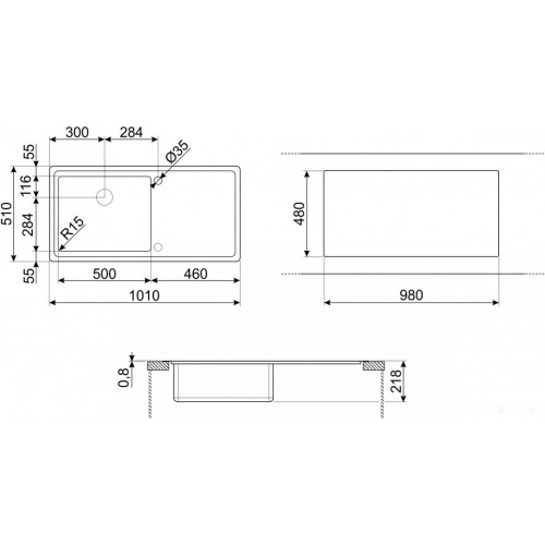 Кухонная мойка Smeg LFT100D