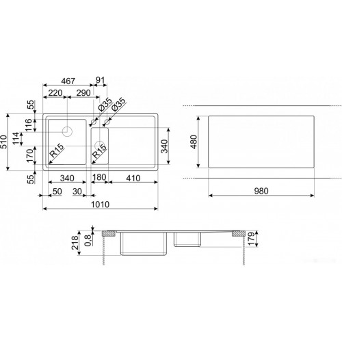 Кухонная мойка Smeg LFT102S
