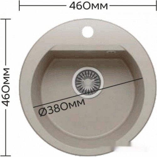 Кухонная мойка Polygran Atol-460 (белый хлопок 36)