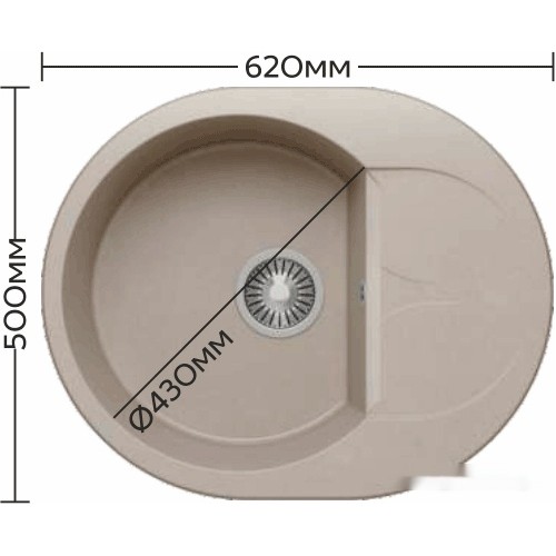 Кухонная мойка Polygran Atol-620 (черный 16)
