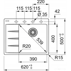 Кухонная мойка Franke Centro CNG 611/211-62 TL (оникс, правая)