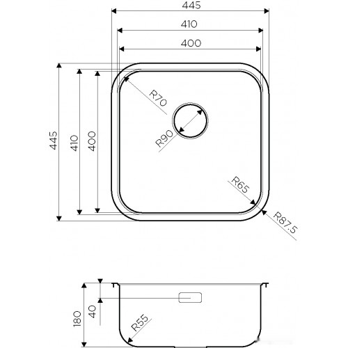 Кухонная мойка Omoikiri Omi 44-U/I-IN Quadro