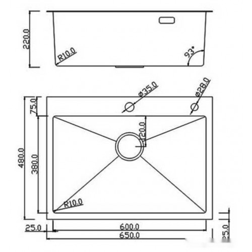 Кухонная мойка Roxen Simple 560220-65