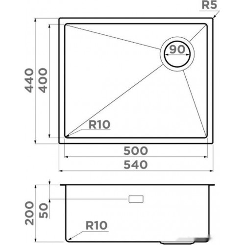 Кухонная мойка Omoikiri Taki 54-U/IF Side SF GB (графит)