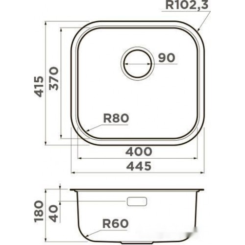 Кухонная мойка Omoikiri Omi 44-U/I LG (светлое золото)
