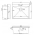 Кухонная мойка ARFEKA ECO AR 600*500, коландер, дозатор SATIN +CL AR+DS AR