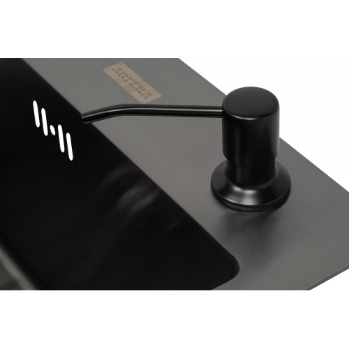 Кухонная мойка ARFEKA ECO AR 600*500 роллер-мат, дозатор BLACK +RM AR+DS AR